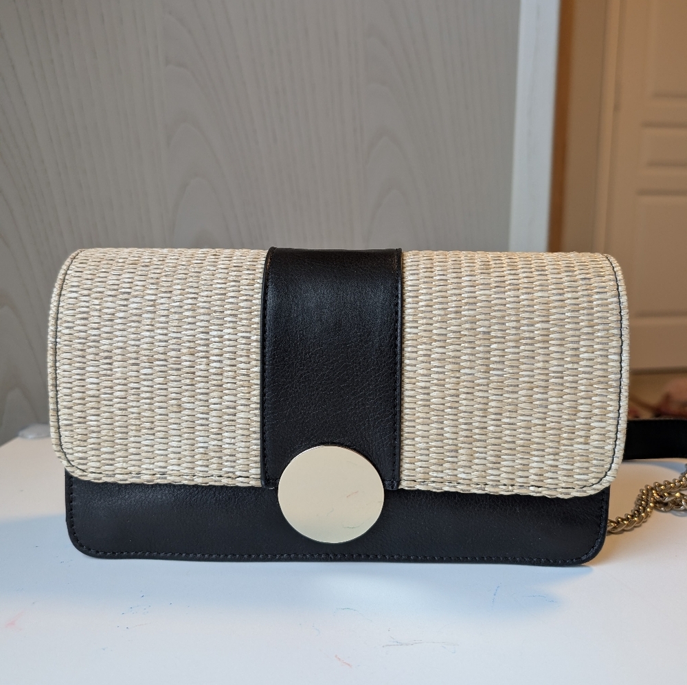 & Other Stories Rattan + Leather Crossbody